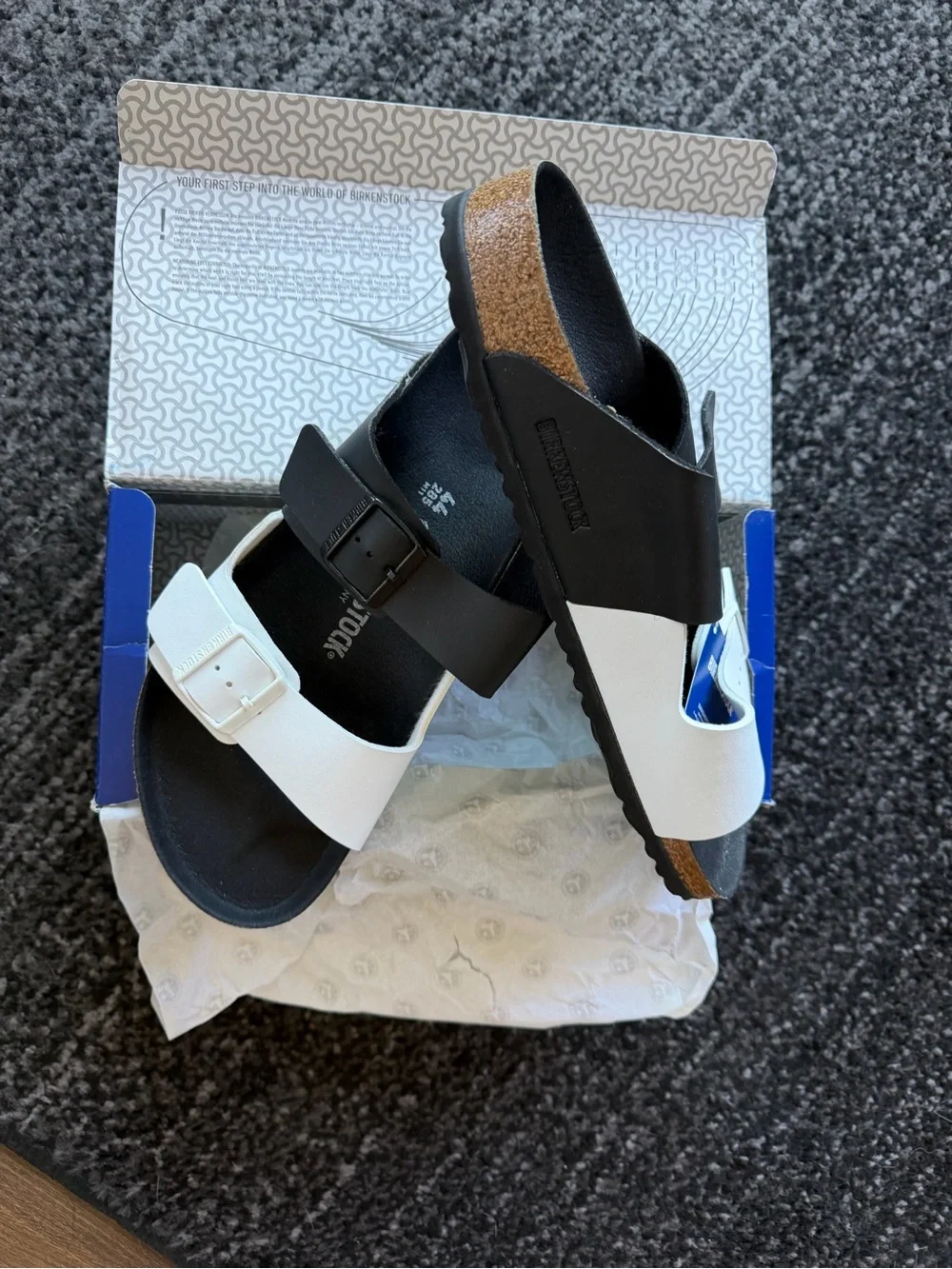 Birkenstock Arizona Split Black & White Box Label